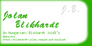 jolan blikhardt business card